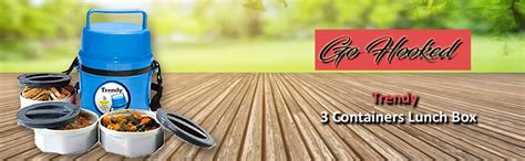 Buy Go Hooked Trendy 3 Containers Lunch Box (Blue) Online at Low Prices ...