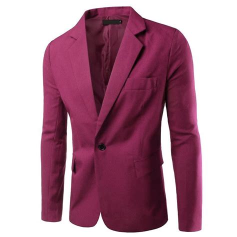 Fadeal Red 1X Men's Suit Jacket Men's Luxury Casual Dress Suit Lapel ...
