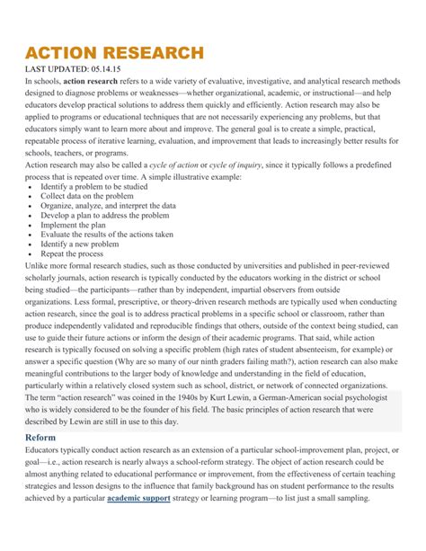 Image result for Action Research Objectives Examples