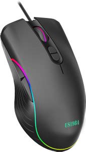 US1984 Wired USB Gaming Mouse, 6400 DPI Optical Sensor, Ergonomic USB ...