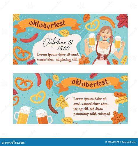 Oktoberfest Banners Set. Beer Festival Celebration. Stock Vector ...