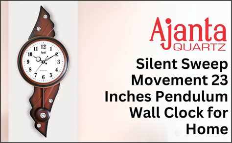 Buy Ajanta Plastic Silent Sweep Movement 23 Inches Pendulum Wall Clock ...