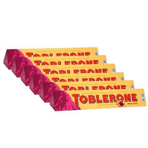 Toblerone Fruit & Nut with Raisins, Honey & Almond Chocolate Bar Pack ...