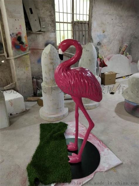 仿真火烈鸟摆件玻璃钢工艺品园林景观雕塑店铺场景小品动物模型-阿里巴巴