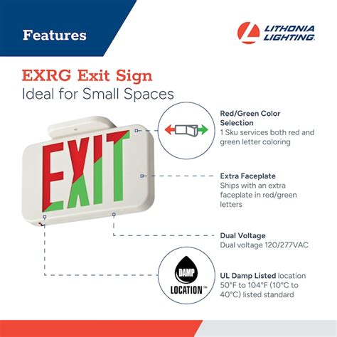 Lithonia Lighting EXRG Series 0.3-Watt 120/277-Volt LED White Hardwired ...