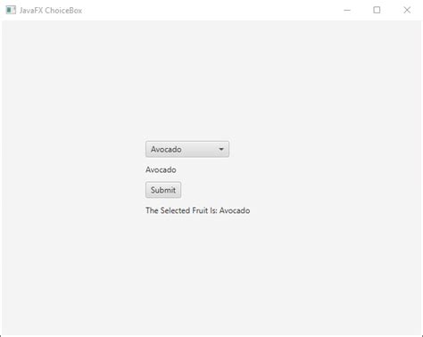 Choice Box JavaFX 的图像结果