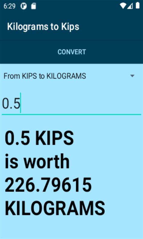 Kilograms to Kips Conversion Calculator - App on Amazon Appstore