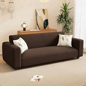Lukzer 1 Seater Textured Brown Design Universal Sofa Cover | 360° Fully ...