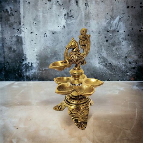 Unique Pure Fine Brass Annam Oil Deepam Lamp with 6 Diyas (SMALL ...