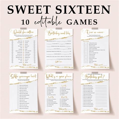 Printable Sweet Sixteen Birthday Party Game Ideas - Mom. Wife. Busy Life.