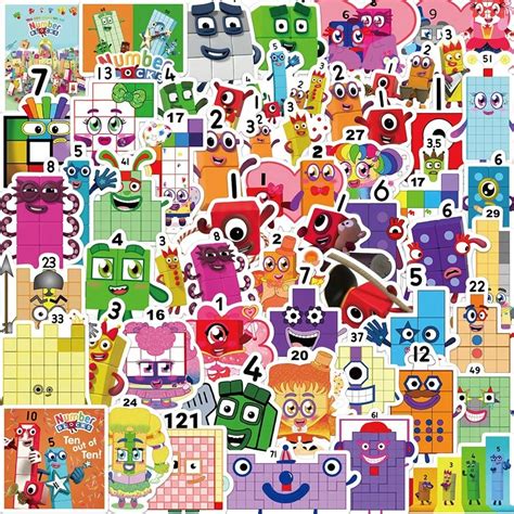 52 Blätter Kinder Aufklärung Bauklötze Stil Nummer Aufkleber, Cartoon ...