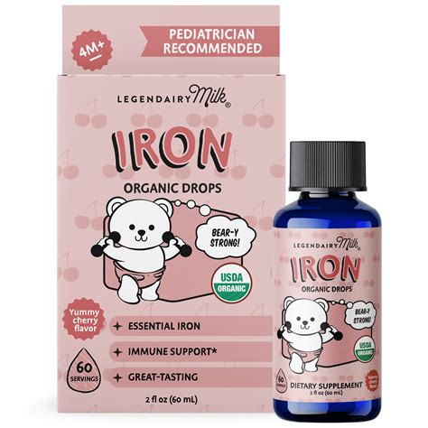 Legendairy Milk Organic Infant Iron Drops Liquid Iron Supplement for ...