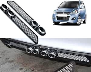 Rear Dual Tip Bumper Lip Diffuser Car Back Bumper Spoiler Lip Splitter ...