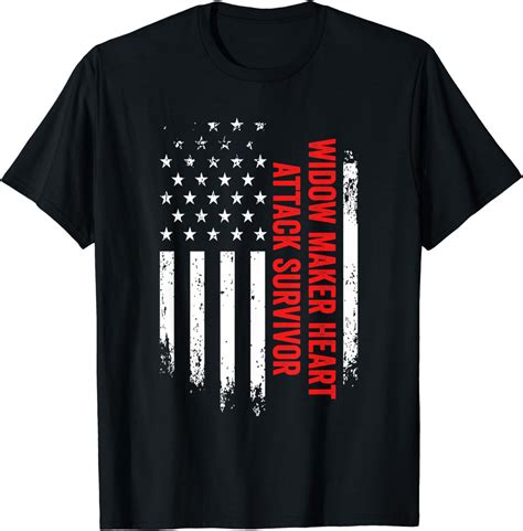 Widow Maker Heart Attack Survivor American Flag Recovery T-Shirt - Walmart.com