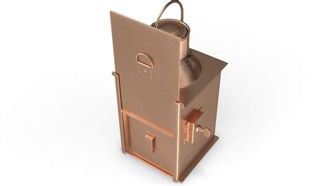 Antique Copper Ship Lantern with Black Glass 3D model | 3D Molier ...