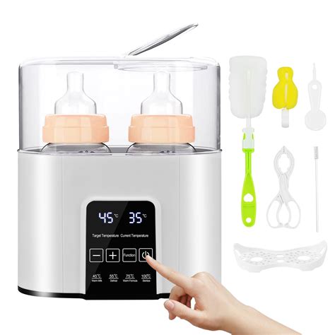 Lychee Baby Bottle Warmer, 4-in-1 Double Bottle Sterilizer, Defrost and ...