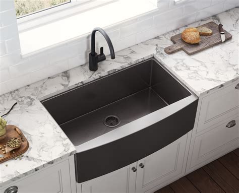Ruvati 36-inch Apron-Front Farmhouse Kitchen Sink - Gunmetal Black ...