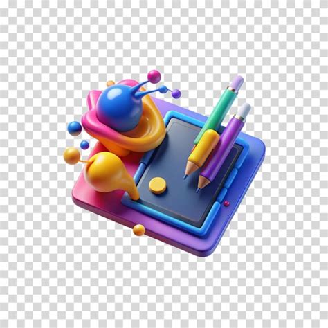 Colorful digital art supplies drawing tablet and pens | Premium AI ...