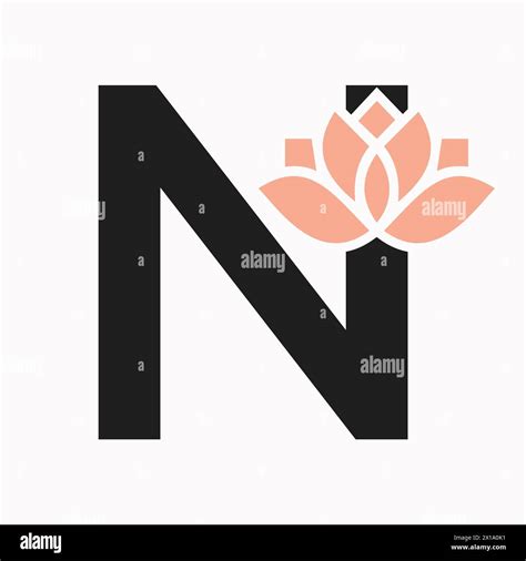 Letter N Flower Concept For Botanic Symbol. Beauty Sign Stock Vector Image & Art - Alamy