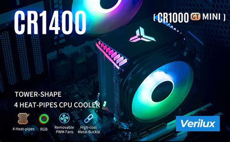 Verilux® RGB CPU Cooler,2300rpm CPU Air Cooler,PWM 4 Pin RGB CPU Cooler ...