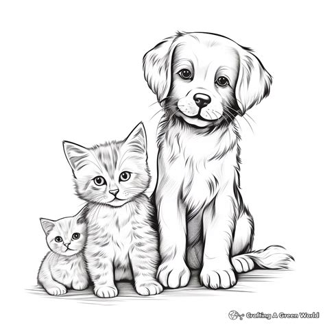 Puppy And Kitten Coloring Pages - Free & Printable!