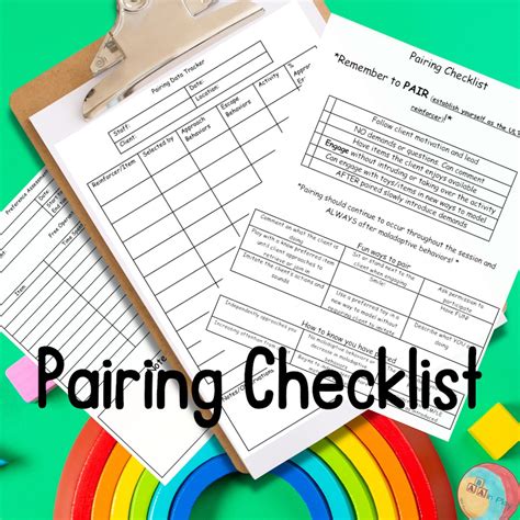 ABA Pairing Tracker, Pairing Checklist, and Free Operant Preference ...