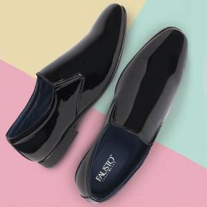 FAUSTO Patent Leather Party Formal Office Shoes Slip On For Men - Buy ...