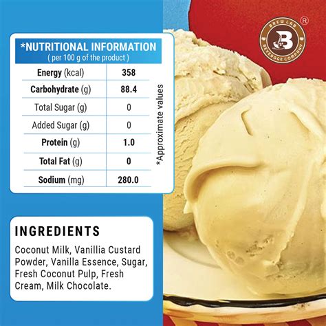 Brew Lab Custard Ice Cream Mix Vanilla | Tasty Vanilla Flavor | Quick ...