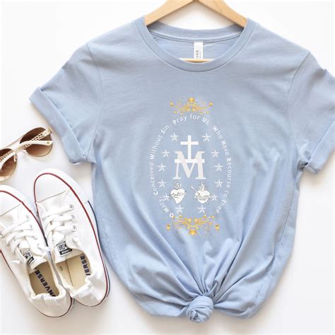 Miraculous Medal T-shirt, Virgin Mary, Catholic Gift - Etsy | Presentes ...