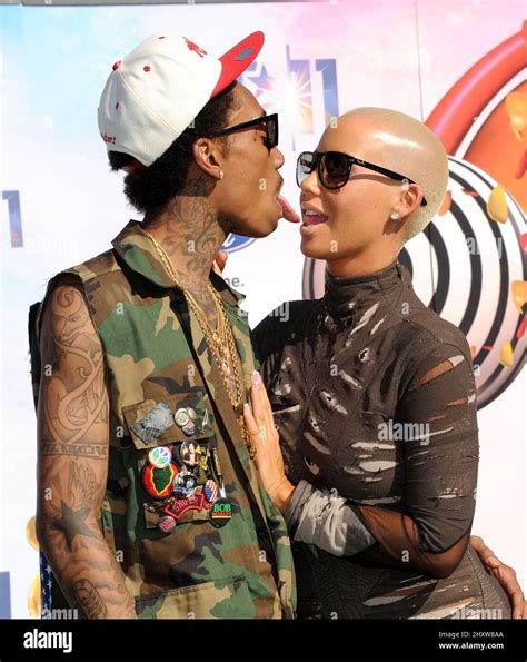 Wiz Khalifa and Amber Rose at the 2011 BET Awards, held at the Shrine ...