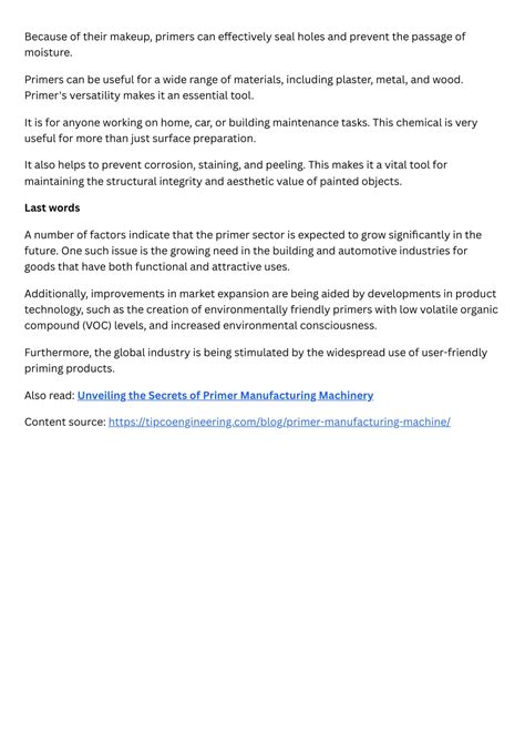 Primer Manufacturing Process 的图像结果