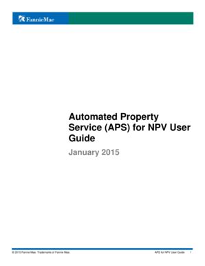 Fillable Online Automated Property Service APS for NPV User Guide Fax ...