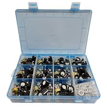MOGAOPI 110Pcs Potentiometer Kit, Potentiometer Knobs, 11 Values 500 1K ...
