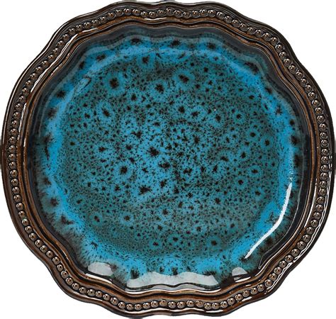 Buy Elama Round Stoneware High Class Dinnerware Full Service Set, Ocean ...