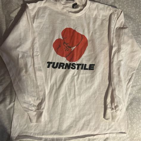 turnstile band tee merch size medium embrace white... - Depop