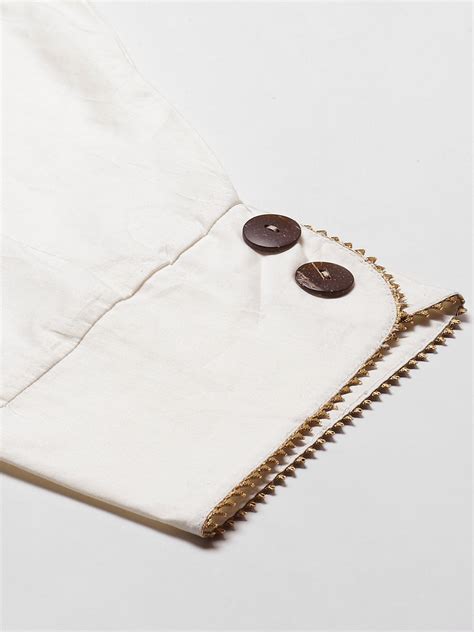 Off - White Solid Pure Cotton Sustainable Salwar