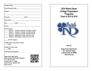 Fillable Online College Preparation Programs Short Form Fax Email Print ...