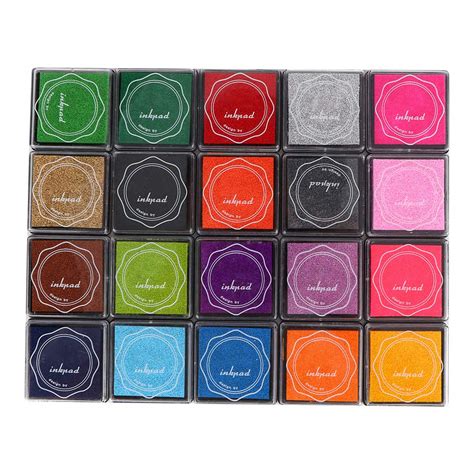Eco-Friendly Stamp Ink Pad, 20 Colors Non-Toxic DIY Stamp Ink Pad, for ...
