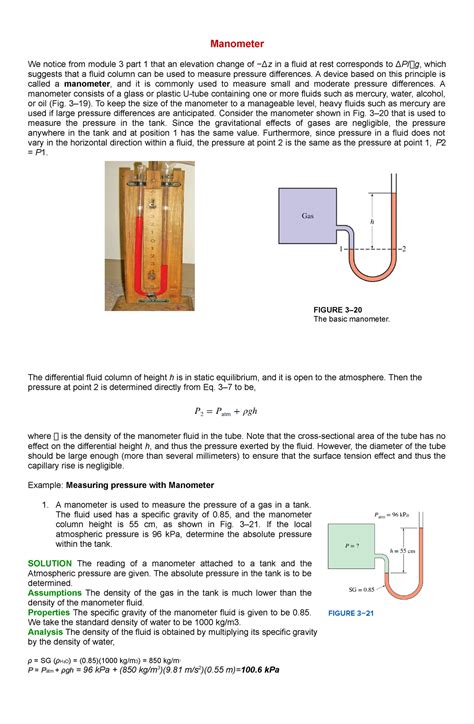 Image result for Open Manometer Problems
