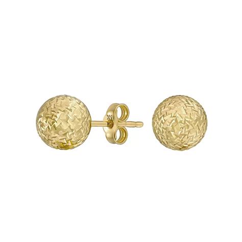 Forever 14K 7 mm Textured Ball Stud Earrings