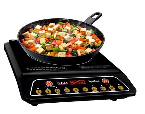 INALSA 2000W Induction Cooktop with Smart Push Control|7 Indian Cooking ...
