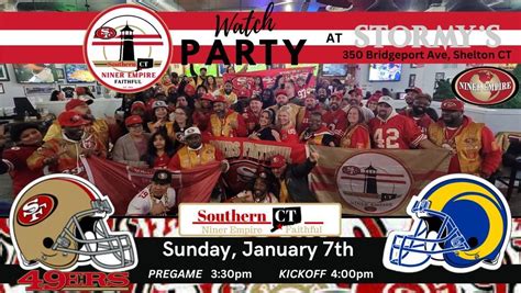 Week 18 Southern CT Niner Empire Watch Party , Stormy's, Shelton, 7 ...