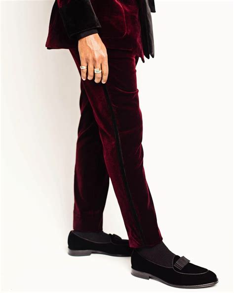 Burgundy Mens Velvet Pants Business Pants Custom Wedding Pants | eBay