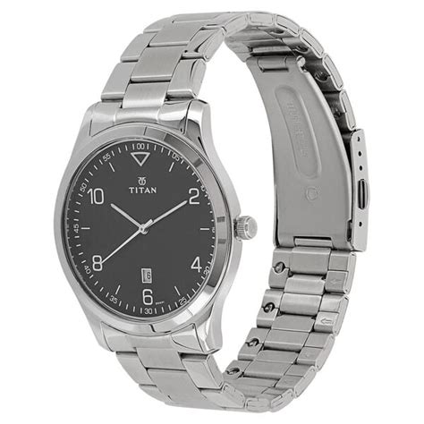 Buy Online Titan Workwear Black Dial Analog with Date Stainless Steel ...