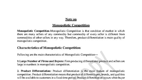 Monopolistic Competition: Key Characteristics and Equilibrium Analysis ...
