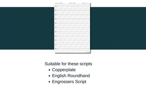 Buy Blank Copperplate Calligraphy Guidelines Pack With 212 Ratio 4mm 8 ...