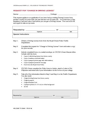 Fillable Online cecne REQUEST FOR CHANGE IN DRIVING LICENSE - cecne Fax ...