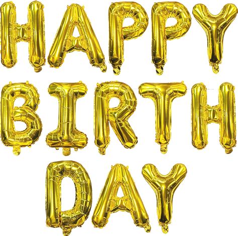 بالون عيد ميلاد سعيد ذهبي اللون من رقائق الألومنيوم، هواء عادي Happy Birthday Foil Balloon Gold Regular Air