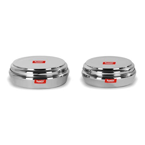 Buy Sumeet Stainless Steel Conical Shape Flat Canisters set of 2 Pc ...
