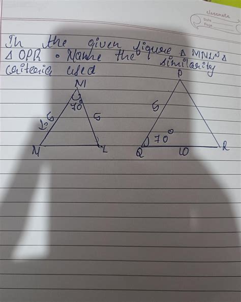 In the given figure triangle MNL is similar to traingle OPR name the ...